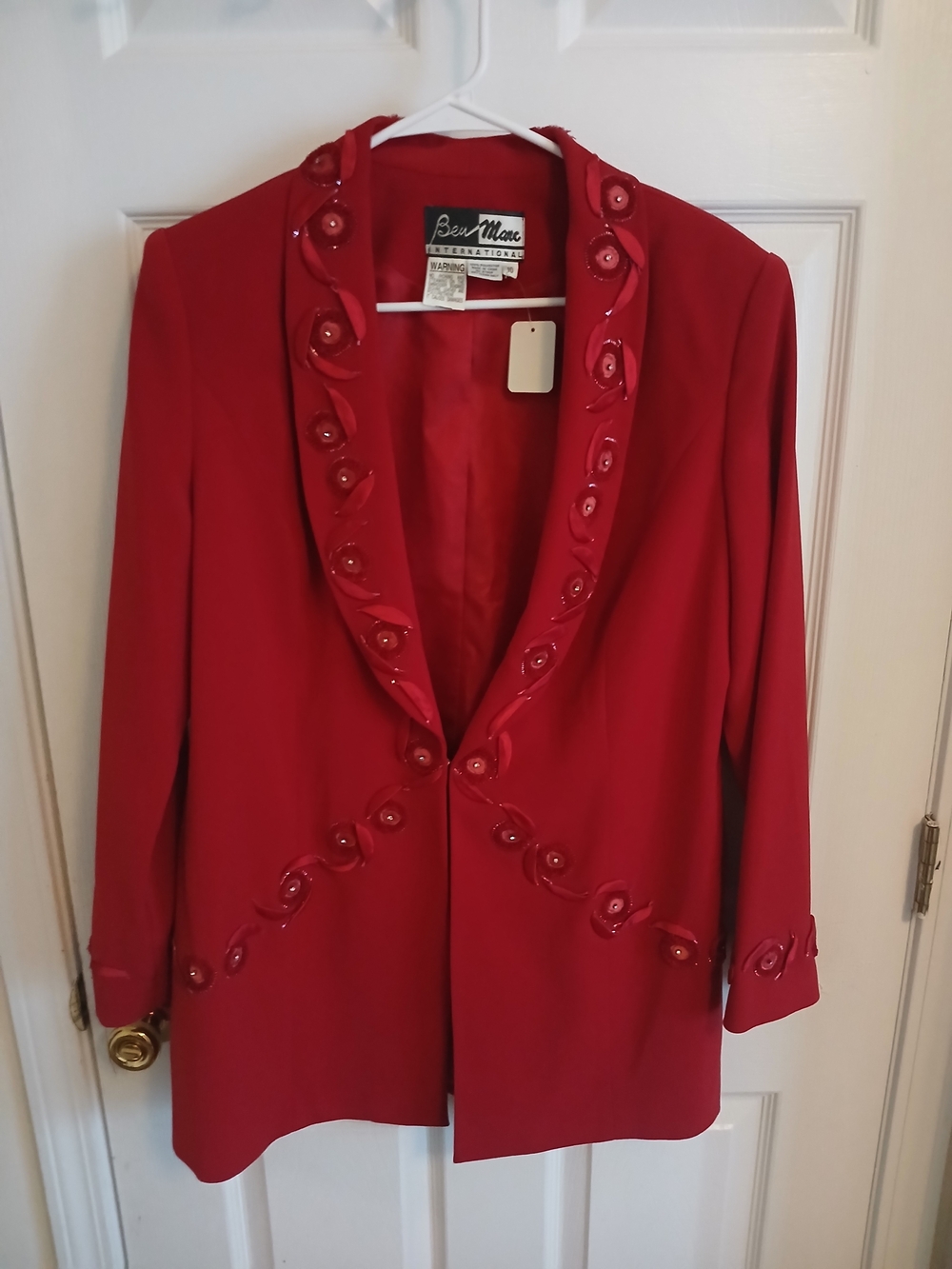 Red Women's Embellished Blazer